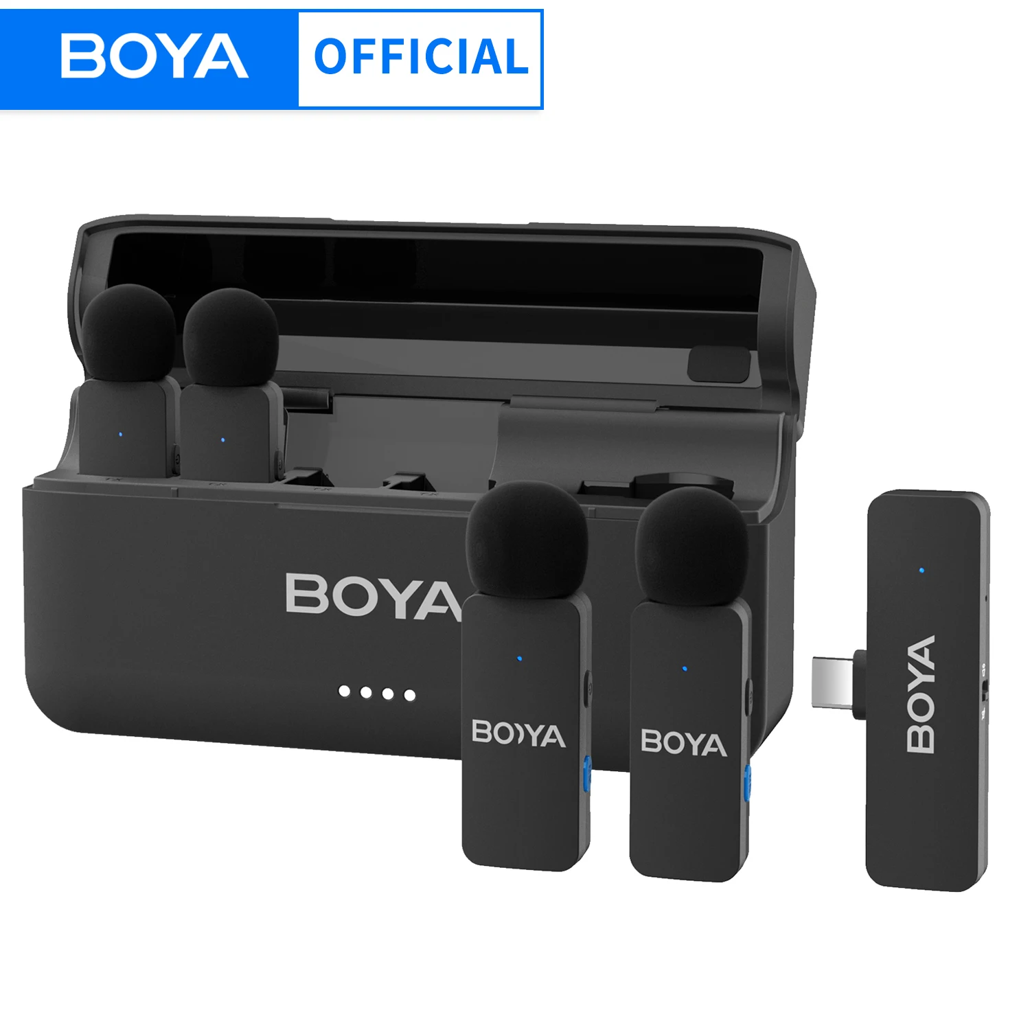 BOYA BY-V4U micrófono de solapa Lavalier inalámbrico para iPhone Android teléfono PC YouTube grabación de vídeo Vlog transmisión en vivo entrevista