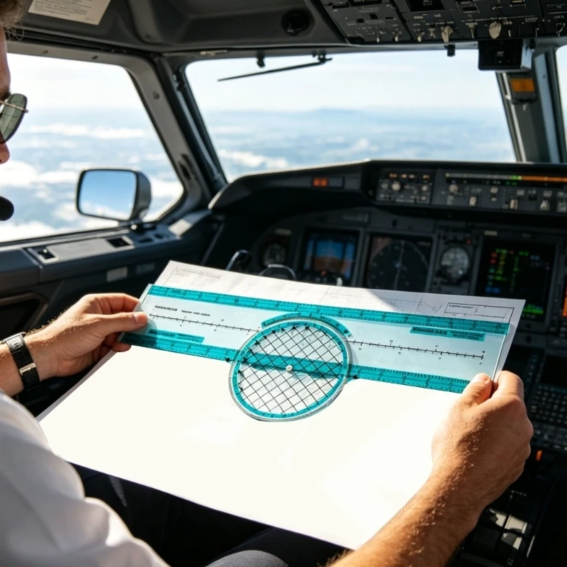 Ergonomic Aviation Navigation Ruler Featuring Rotating Vector Wheel For Precise Measurements Plastic Aviation Plotter high