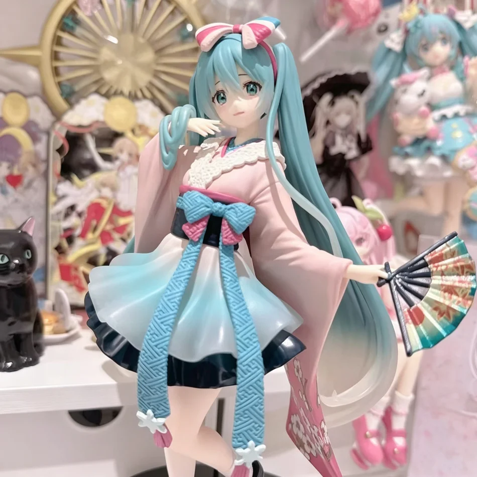 New Hatsune Miku Anime Figure Toys Neo Tokyo Series Kimono MIKU Kawaii Cartoon PVC Action Figurine Model Dolls Birthdays Gifts view 2
