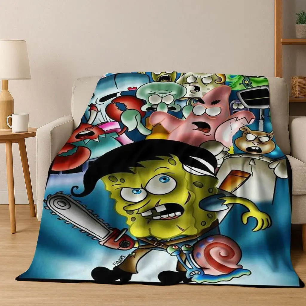 الكرتون S-سبونجبوب سكوير باتريك ستار الفانيلا بطانية لينة رمي بطانية للسرير غرفة نوم غرفة المعيشة السفر نزهة هدية #4