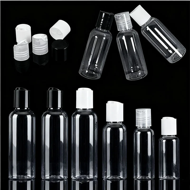 bouteilles-en-plastique-transparentes-vides-de-30-a-100ml-avec-bouchons-a-disque-blanc-et-noir-conteneurs-portables-pour-shampoing-lotion-cremes-100-pieces