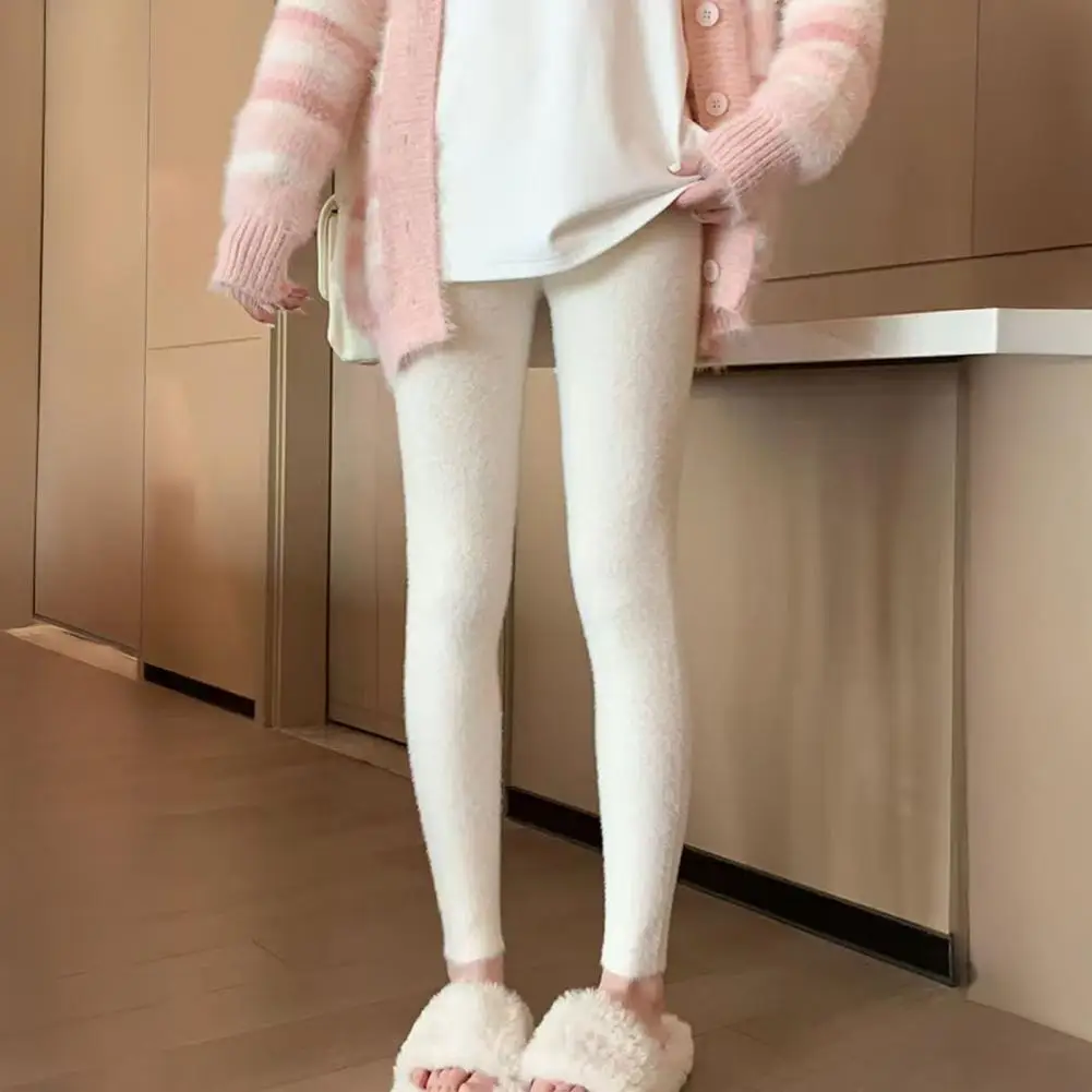 High Waist Plush Winter Leggings Thickened Warm Trousers Slim Fit Butt Lifting Winter Bottom Pants Women Stretchy Leggings