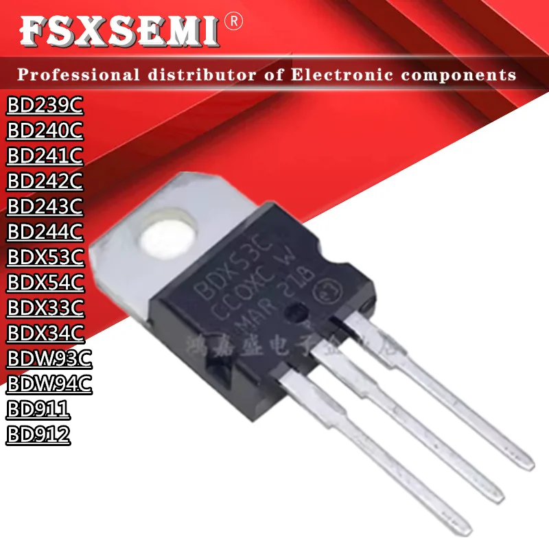 

10pcs/lot BD239C BD240C BD241C BD242C BD243C BD244C BDX53C BDX54C BDX33C BDX34C BDW93C BDW94C BD911 BD912 TO220