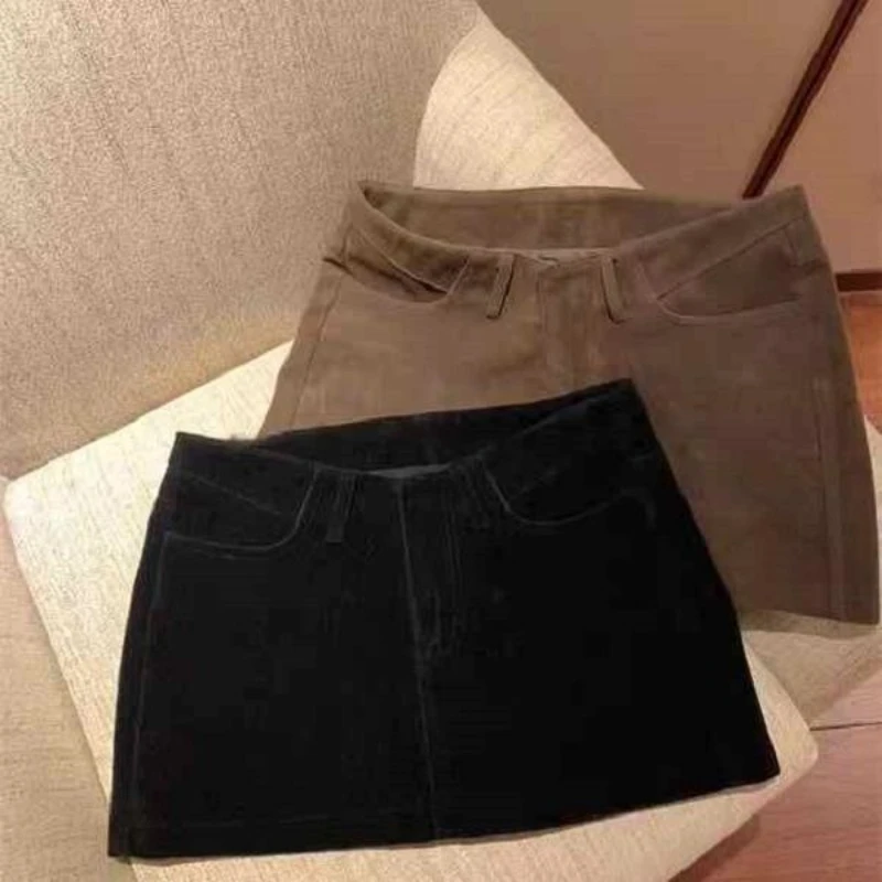 

Дизайнерская бархатная короткая юбка с изогнутой талией, женская мода, темперамент, высокая талия, показывающая ногу, короткая юбка