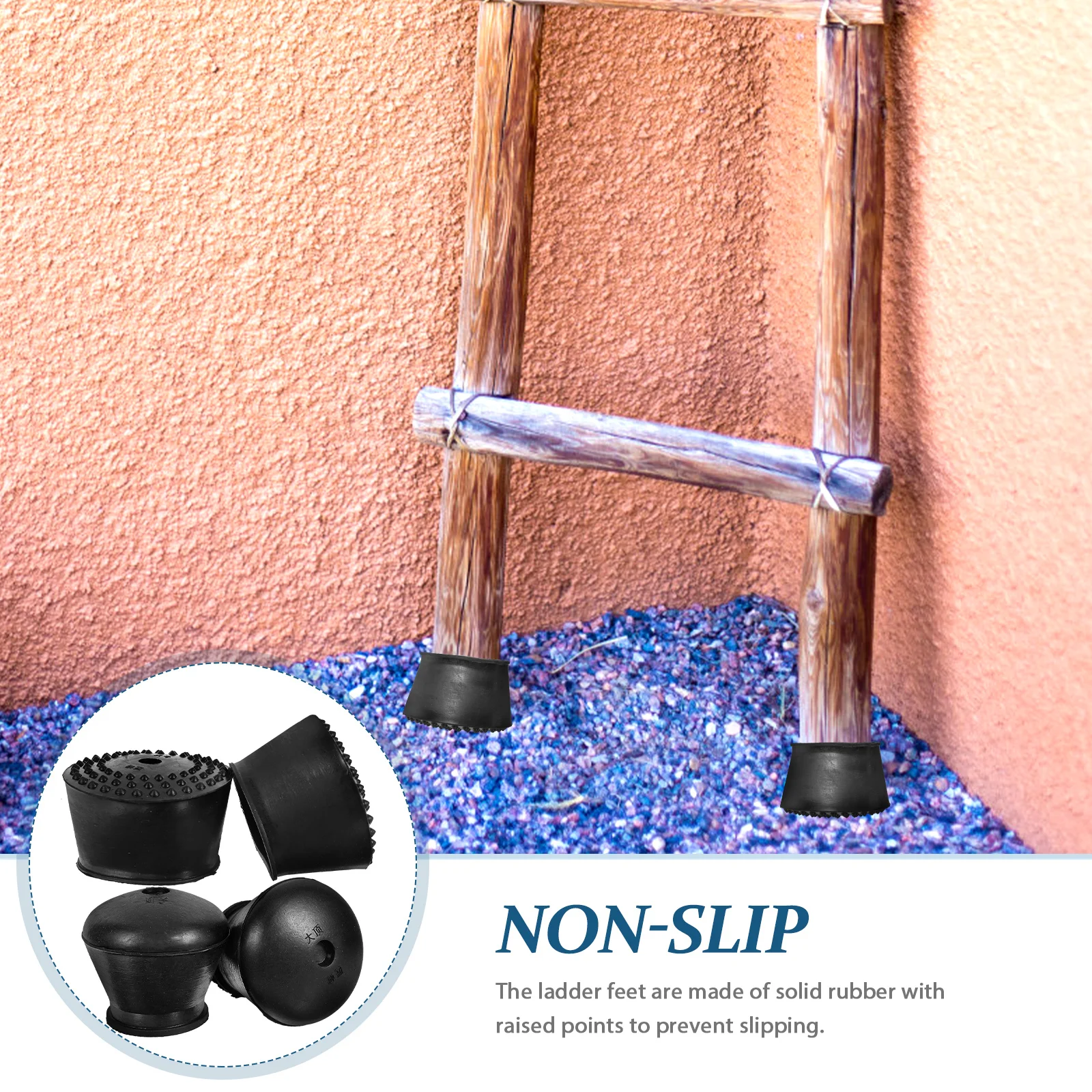 

4pcs Rubber Foot Cover Pads for Ladder Feet Protector Black Heavy Duty Furniture Ladder Feet Pads Legs Accessories