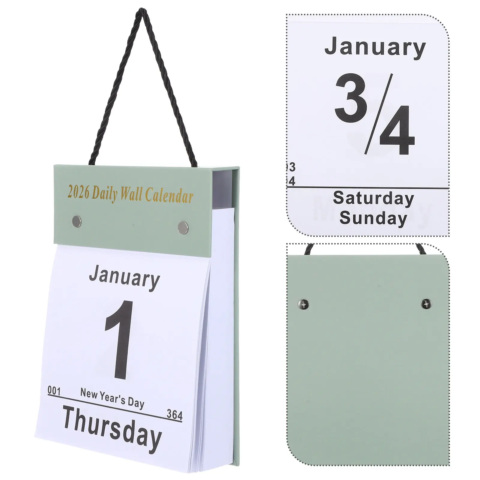 2026 Tear-Off Daily Wall Calendar Large Print Easy Read Vertical Hanging Planner for Home Office School Study Room Appointment