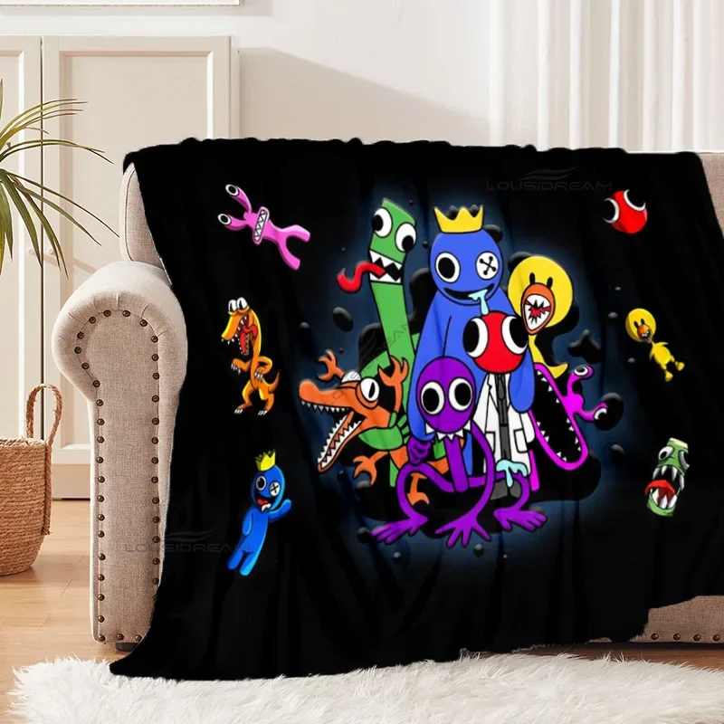 Popular Cartoon Rainbow Game Patterns Blanket Fashion Flannel Blanket Cosy Lazy Couch Cover Blanket Super Soft Sheet Mattresses