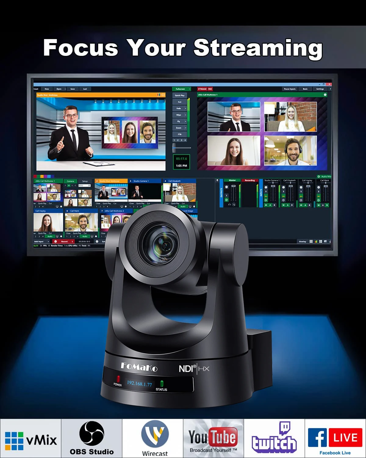 Best Price Best Sale KN20A NDI HX PTZ Camera 20X-NDI Camera POE NDI Camera for Church Living Streaming