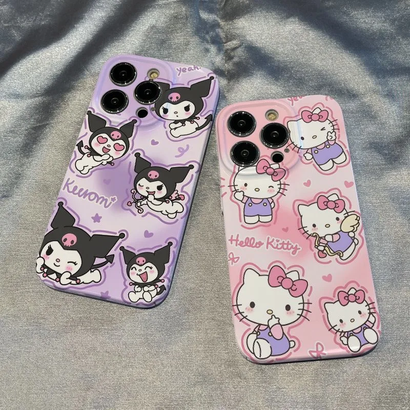 S-SanrioS kuromi Hello Kitty Phone Case for VIVO X50 X60 X70 X80 X90 Pro Y17 Y19 Y20 Y21 Y35 Y50 Y76S Y75 5G Hard PC Cover