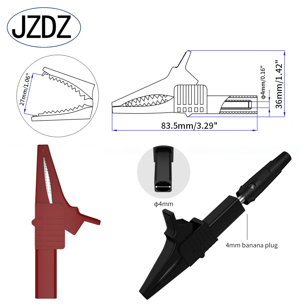 JZDZ Multimeter Test Leads Kit Digital Electrical Test Probes Set with Alligator Clips Wire-Piercing Back Probe Pin