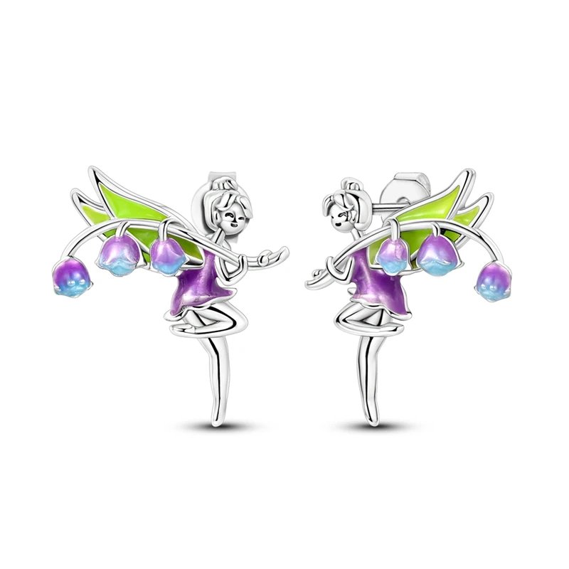 Original 925 Sterling Silver Lily Valley Elf Hoop Earrings Sparkling CZ Zircon Earrings For Women Fine Birthday Jewelry Gifts