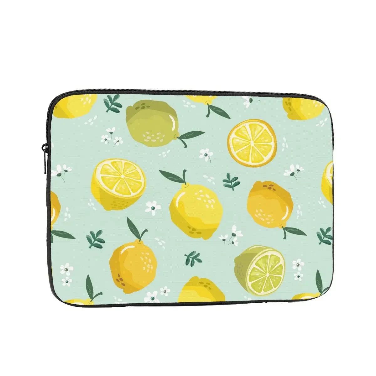 Lemon Flower Laptop Bag Sleeve 12 13 15 17 Inch Cute Fruit Pattern Notebook Sleeve Cover Bag Shockproof Case Bag for Men Women