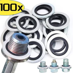 Car Oil Pan Drain Sealing Gasket Drainage Bolt Pad Aluminum Alloy Oil Drain Plug Gasket Replaceable Accessories for Renault Clio