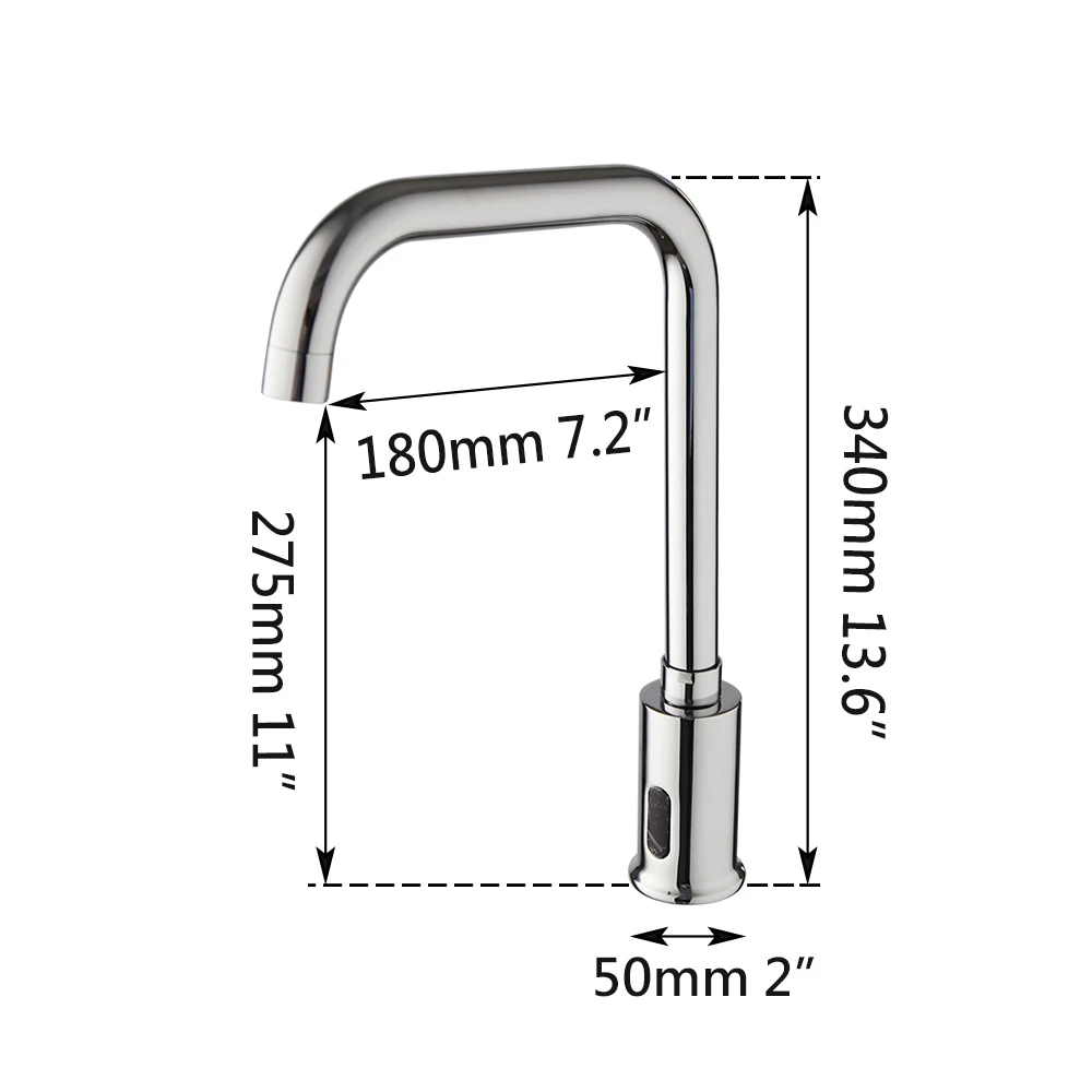 JIENI Bathroom Basin Automatic Sensor Faucet Deck Mounted Stream Stainless Steel Touch Free With Hot And Cold Water Mixer Taps