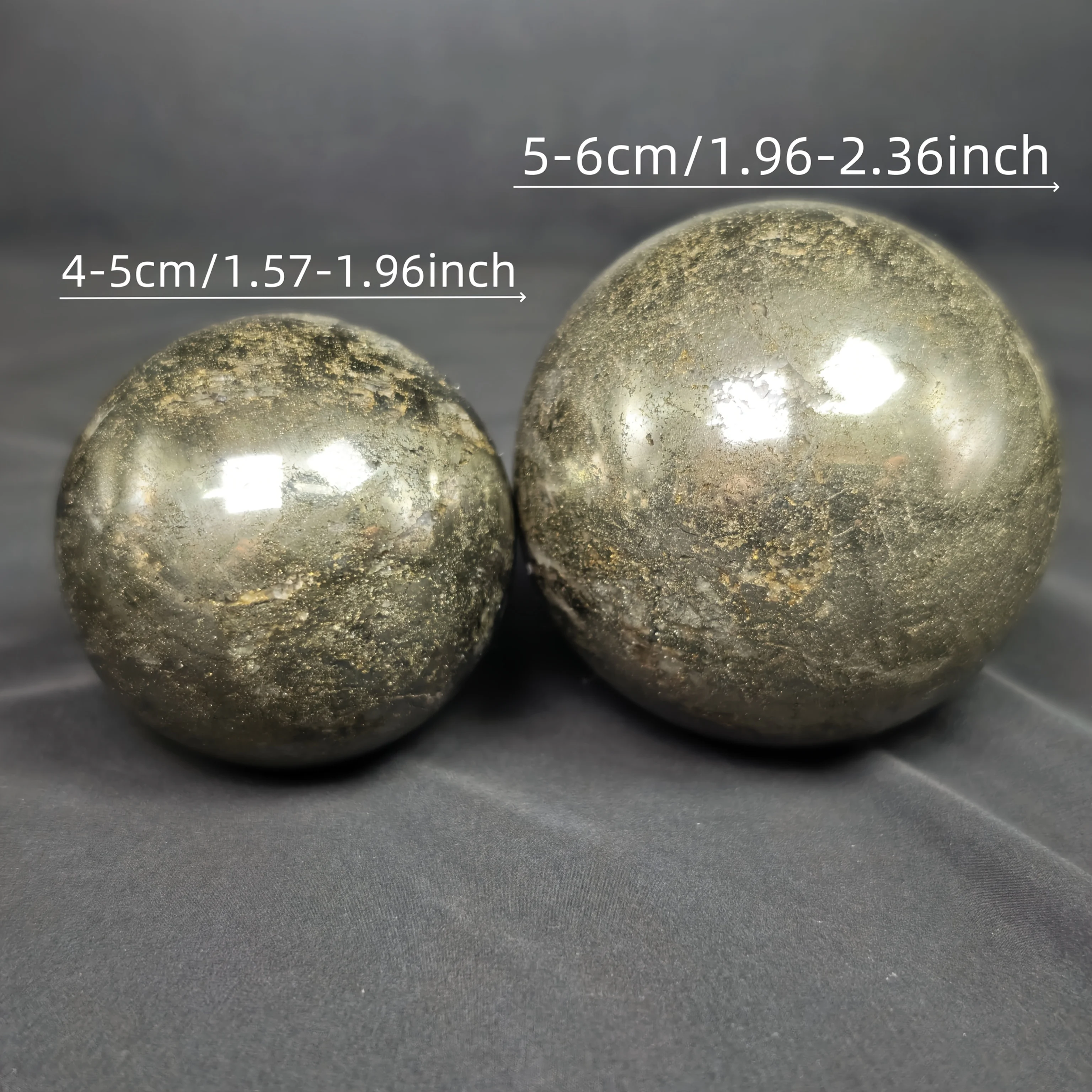 1pc Pyrite Sphere 1.18-1.96 Inches - Natural Brass Ore Sphere for Office Desk Decoration • High-Quality Business Gift