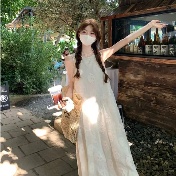 Jurken Mouwloos Dames Rozen Lente Asymmetrie Diagonaal Schuin Bias Schuin Getailleerd H-lijn Stedelijk woon-werkverkeer Modern Minimalistisch