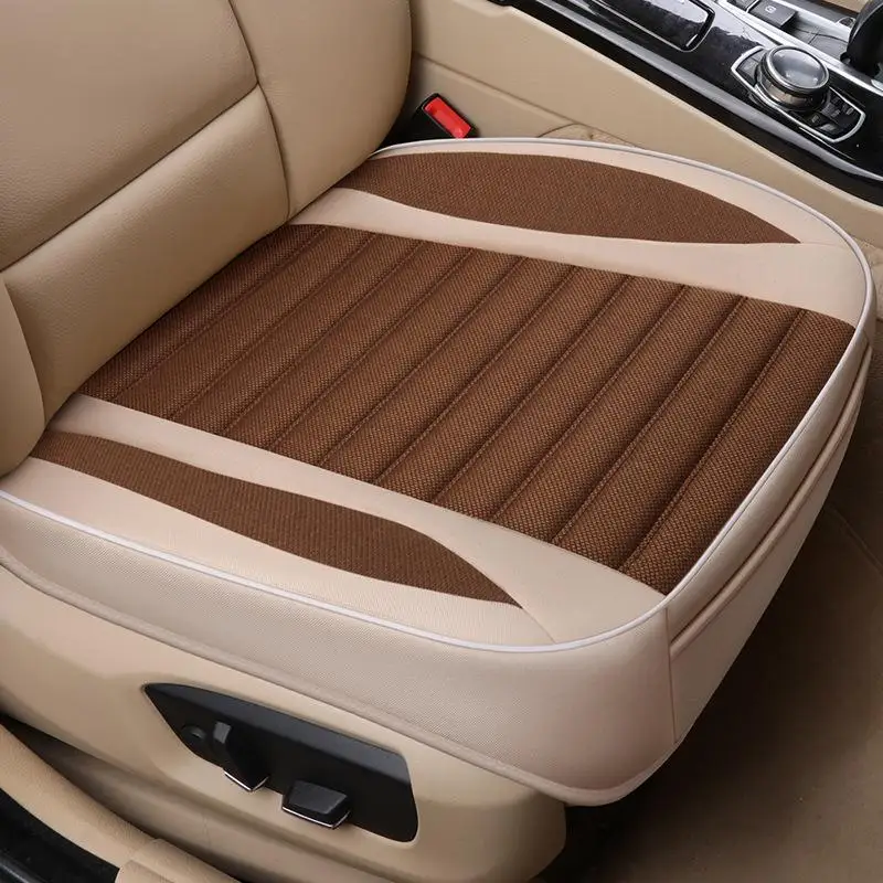 Car Seat Cover Flax Cushion Universal Breathable For Four-door Sedan Suv Car Seat Protection Dropship