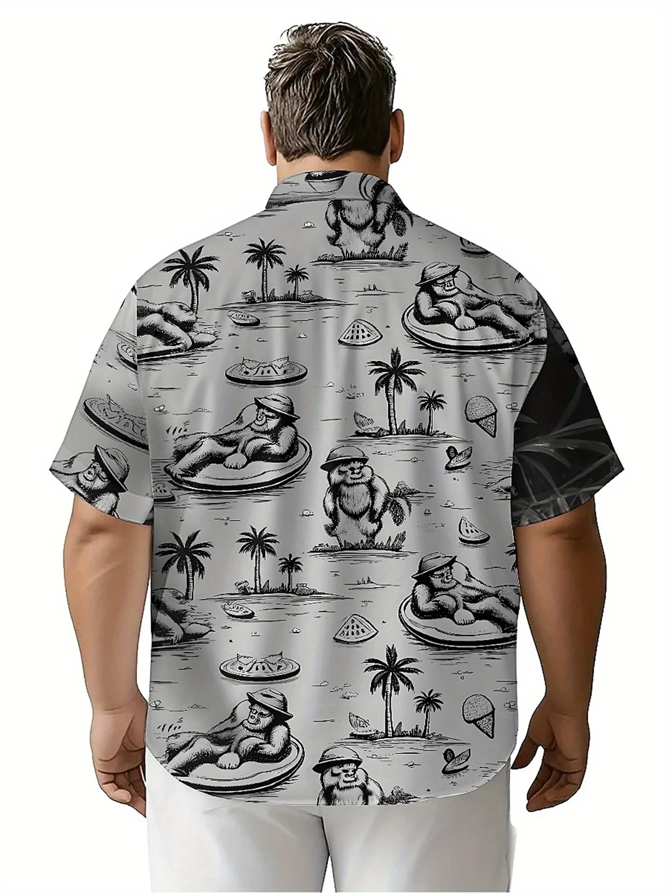 Men's Plus Size Hawaiian ShirtsTropical Beach Vacation Style Printpattern,New in Summer Fashion Tops,Hip Hop Rock Streetwear
