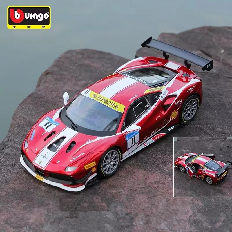 

Bburago 1:24 Ferrari 488 Challenge Alloy Sports Car Model Diecast Metal Track Racing Vehicles Car Model Simulation Kids Toy Gift