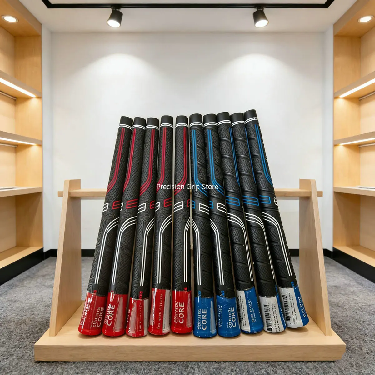 Hochwertiges JUMBO Midsize Standard Holz-Golfschläger-Griffset, Golf-Griff mit Blauem Umwicklungsband, Roter Pro-Gummi-Eisen-Fairway-Golfputter-Griff