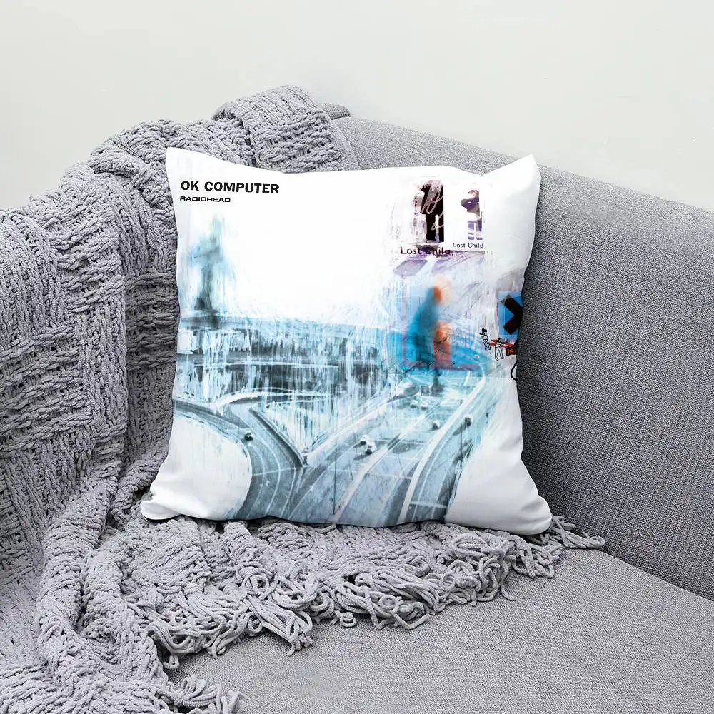 R-Radiohead OK Computer 30x30cm 45x45cm Pillow Case Decor Protective Covers Comfortable Soft For Sofa Living Room Home Office