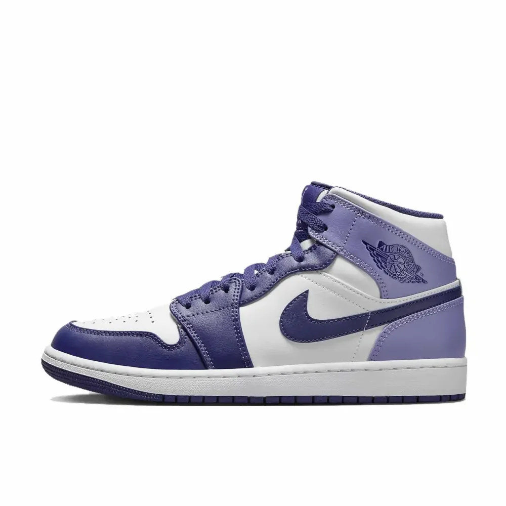 Nike белые, фиолетовые цветные Air Jordan 1, модные баскетбольные кроссовки в стиле ретро, удобные дышащие легкие мужские кроссовки
