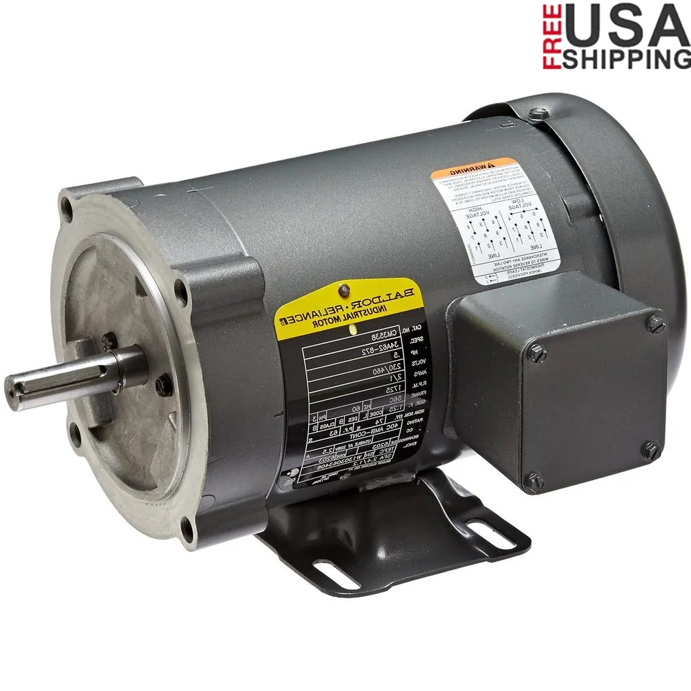 Motor de CA trifásico 1/2 CV 1725 rpm 230460 Equipos industriales de placas finales de aluminio de alta resistencia V TEFC