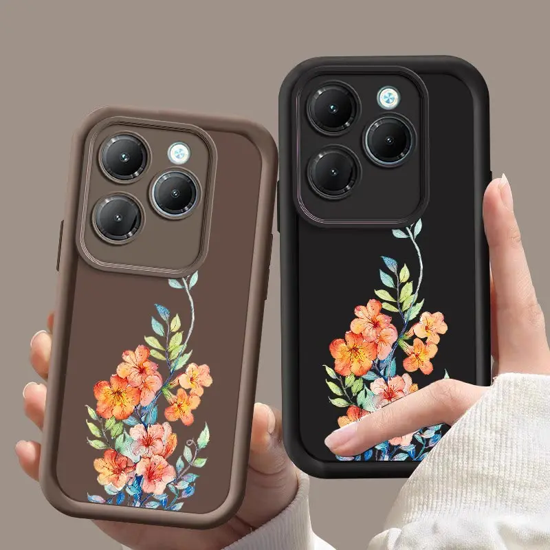 Hot40 Flower Phone Case For Infinix Hot 30 20 Tecno Camon 20 19 18 16 15 Pova 4 Pop 5 6 Shockproof Bumper Soft Cover