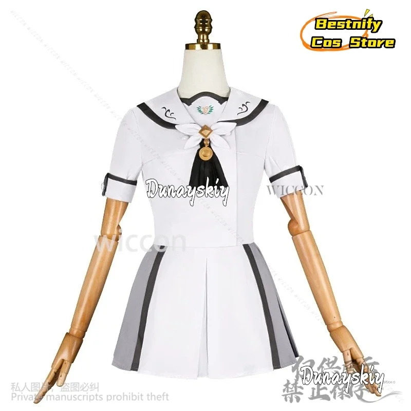 CosplayGalgame 여름 주머니 Naruse Shiroha 코스프레 애니메이션 의상 노란색 조끼 JK 교복 드레스 로리타 가발 Jirai Kei Cust