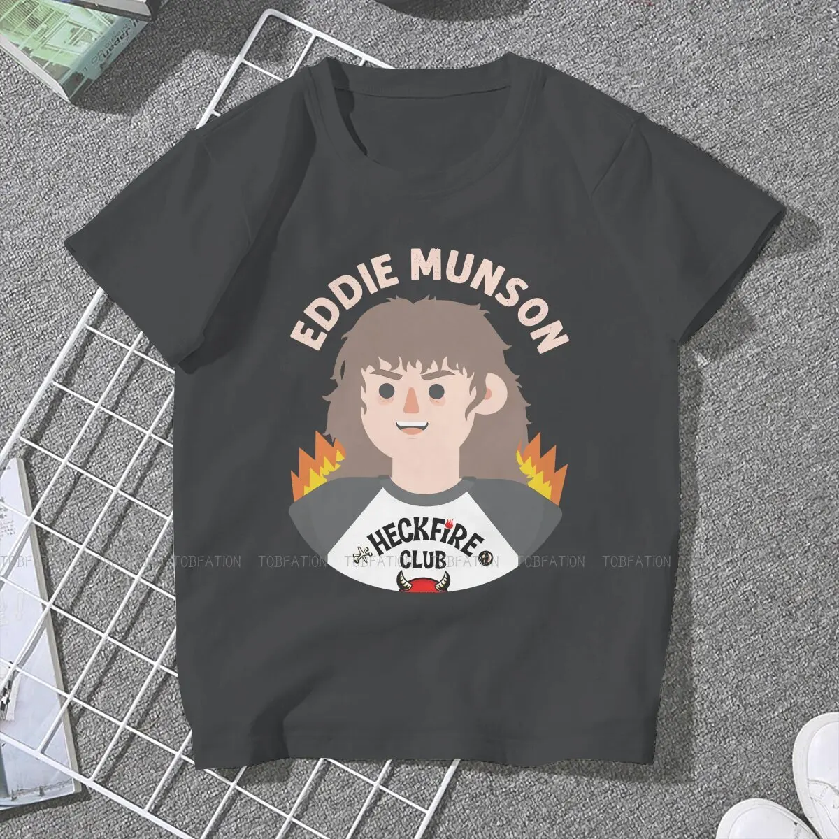 Cartoon Classic TShirt For Girls Eddie Munson Fans Tops Fashion Female T Shirt 4XL Soft Print Oversized