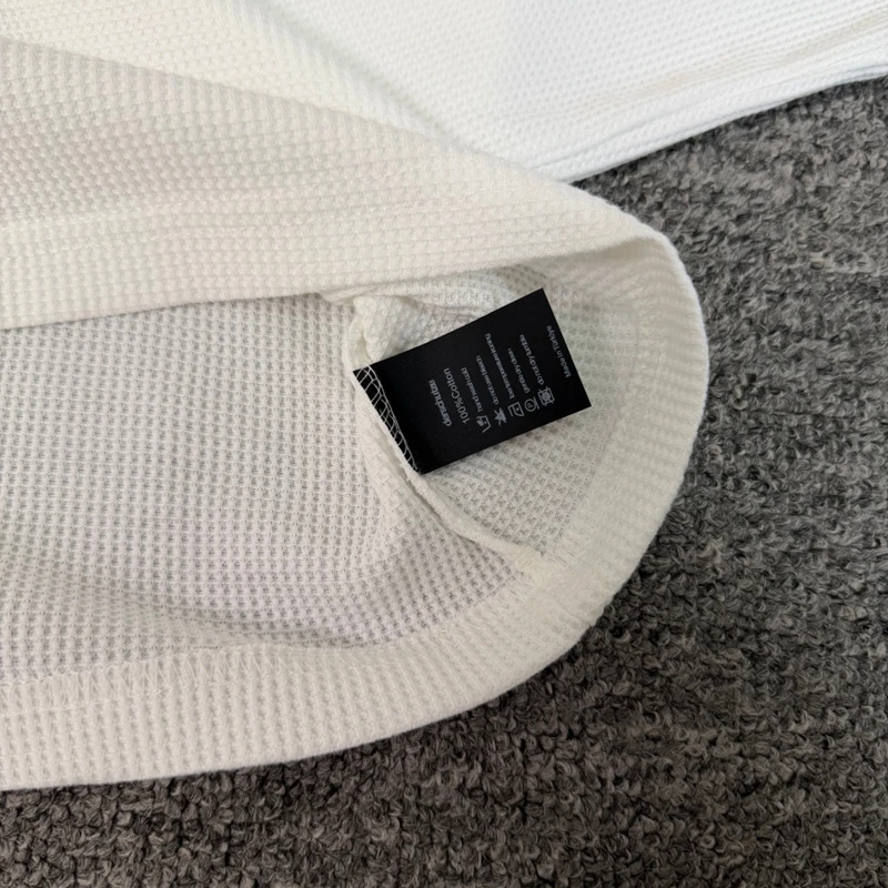 Übergroßer Waffelstrick-Pullover für Herren, Retro-Stickerei, Grafik, Rundhalsausschnitt, Langarm-T-Shirt, Baggy Streetwear, Lässiger Pullover – Detail 8