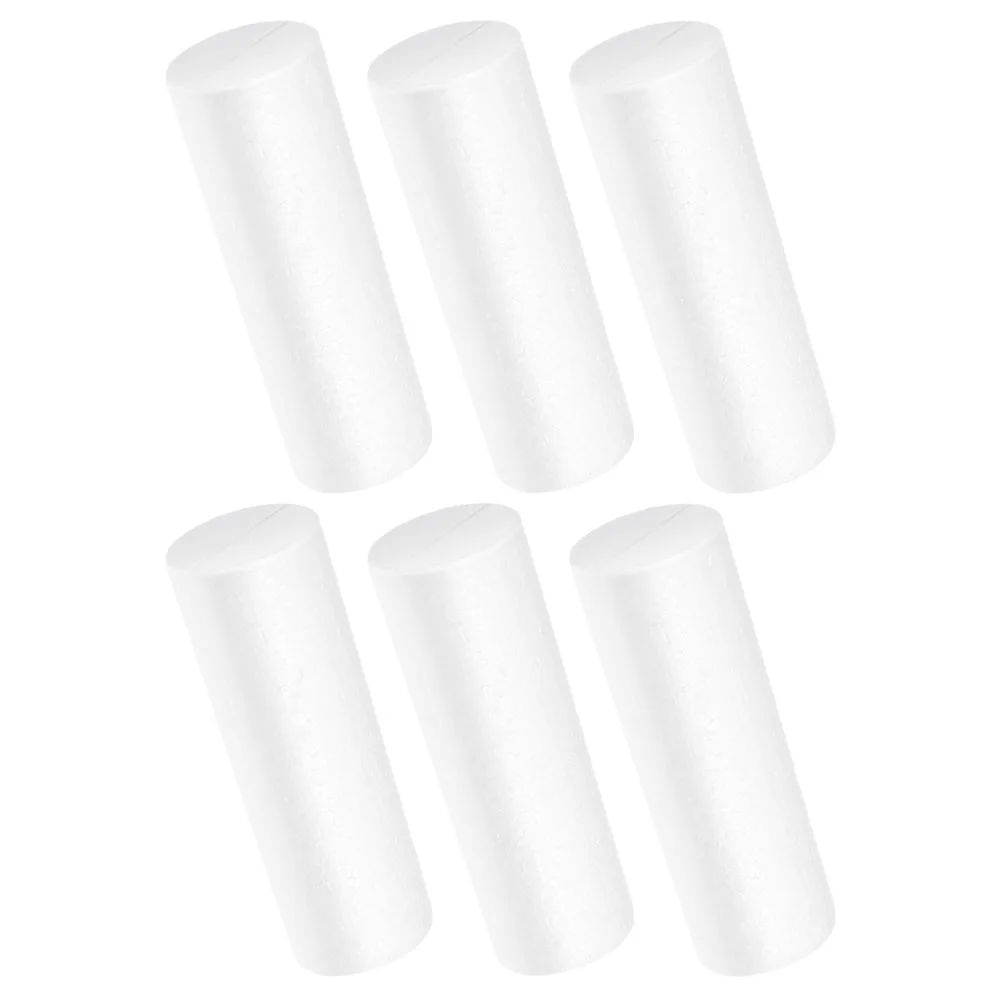 6 Pcs Foam Cylinder Ornament Floral Blocks Toy Bedroom Adornment Christmas Decoration Boards Craft DIY Printer Crafts Multi-use