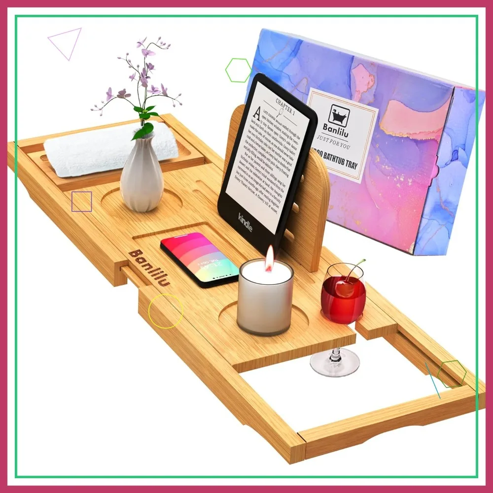 

Раздвижной столик-поднос для ванны, регулируемый размер для большинства ванн — идеальный аксессуар для ванной комнаты