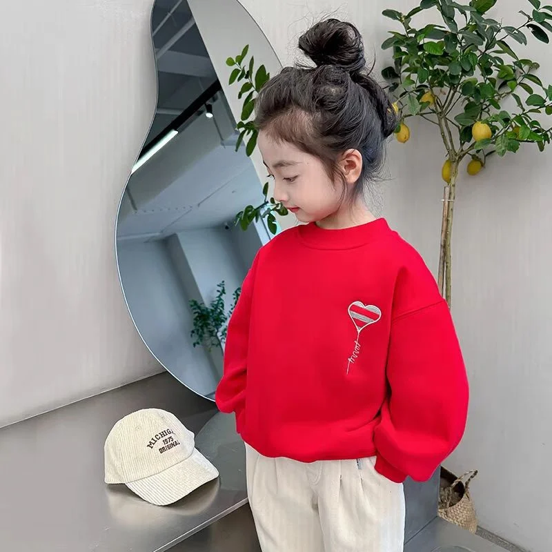 

Girls Hoodies Sweatshirts Cotton Tops Overcoat Outwear 2024 Sweetheart Spring Autumn Windproof Kids Christmas Gift Children's Cl