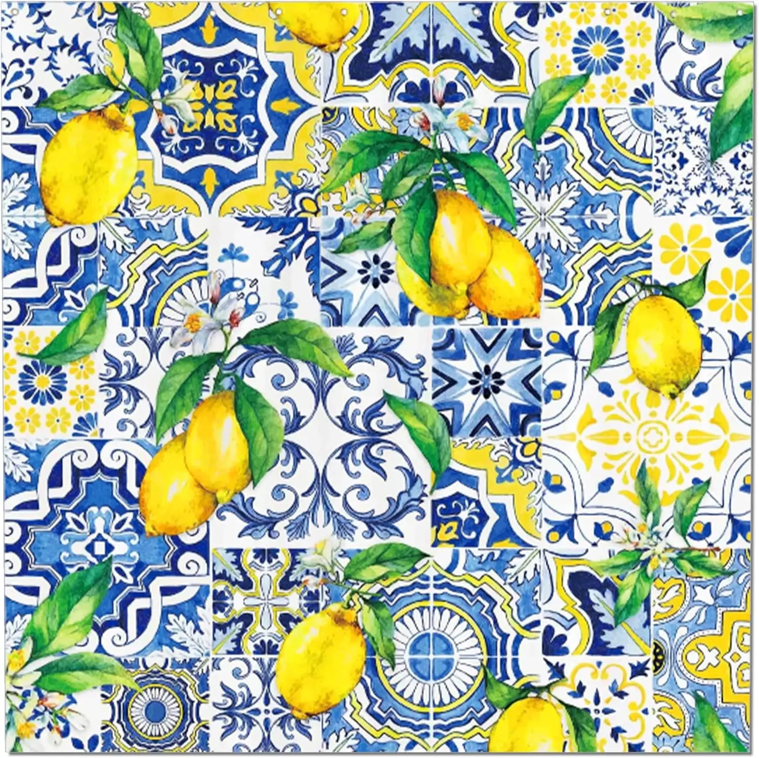 Blue and White Porcelain Lemon Party Supplies Classical Party Plates Napkins Cups Party Decoration Summer Fruit Adults Kids