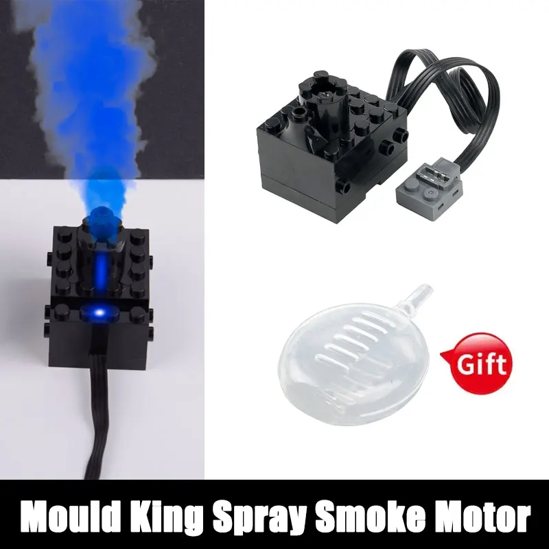 MOULD KING Electric Motor Sprayer Building Block Technical Exhaust Power Function Part Compatible with Legoeds Train Car DIY Toy
