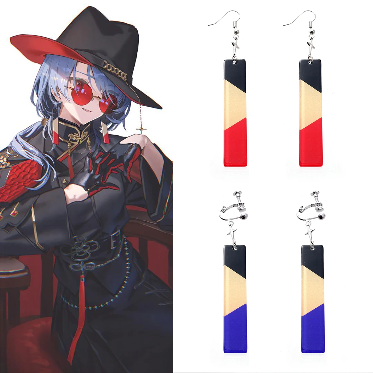Pendientes de acrílico de la cantante virtual de dibujos animados Hoshimachi Suisei, accesorios de joyería para cosplay, regalo para fans