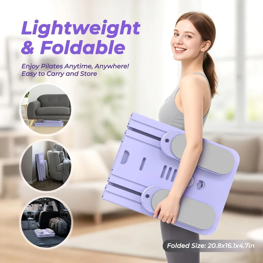Multifunctional Pilates Board Pilates Reformer Sets 7-in-1 Foldable Pilates Reformer Machine for Home Workout with Timer Phone view 4