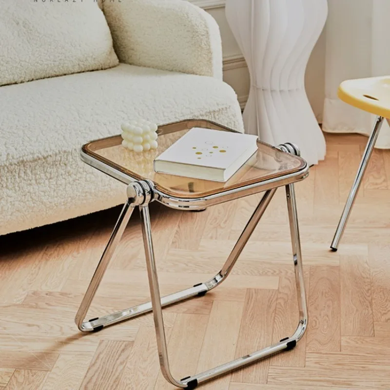 Coffee table Nordic light luxury foldable transparent plastic  edge table designer corner table