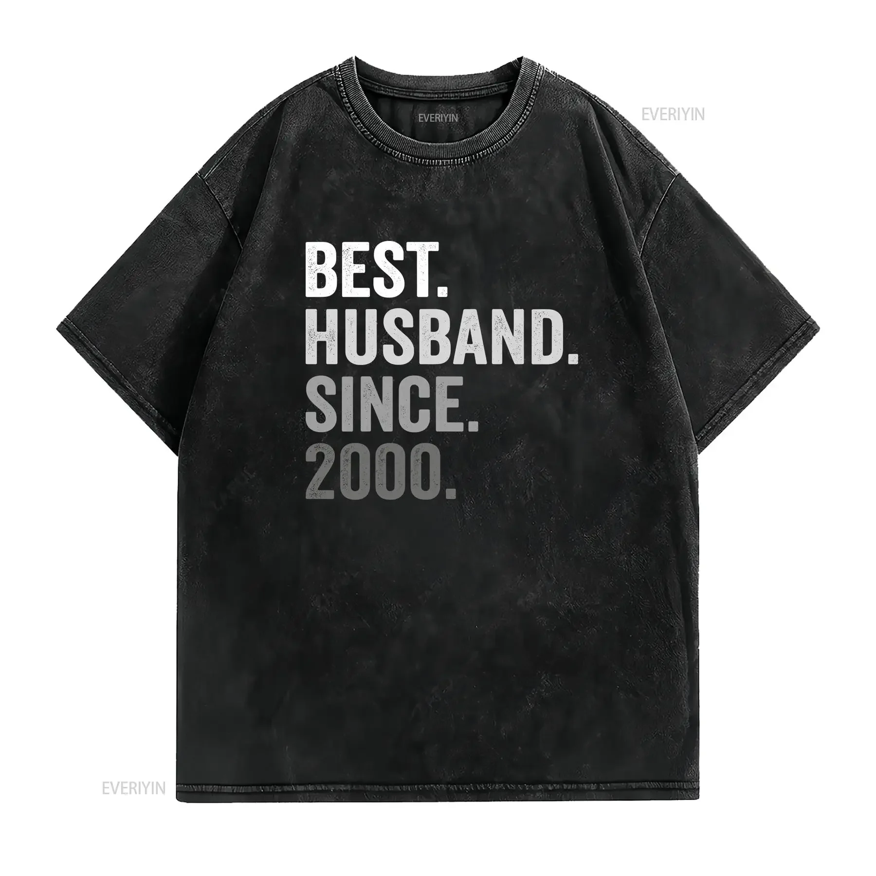 25th Wedding Anniversary For Men Best Husband Since 2000 T Shirt 25 Year vintage Washed designer clothes Soft streetwear