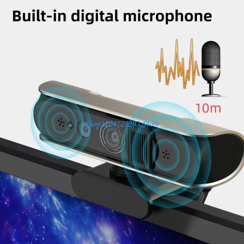 

Y2GD WindowsHello Compatible Webcam 1080P 2 Microphones for Desktop