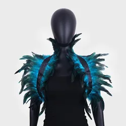 New Gothic Natural Feather Shawl Feather Scarf Halloween Carnival Party Costume Role Play Holiday Party Bar Stage Costumes Props