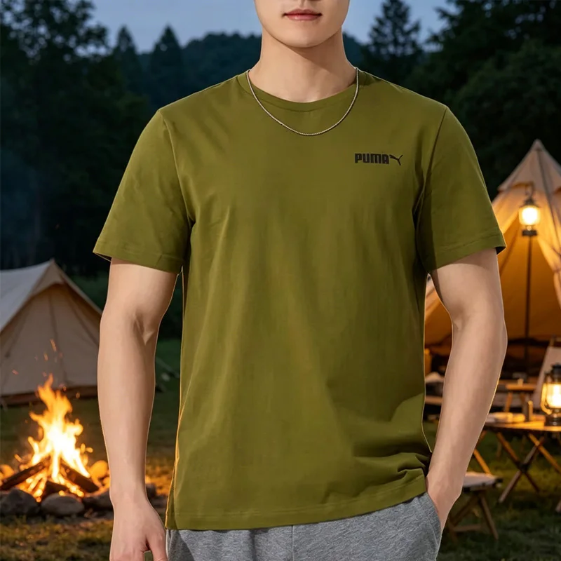 

PUMA 691340-33 Мужская футболка с коротким рукавом, повседневный спортивный топ, дышащая мягкая универсальная базовая футболка