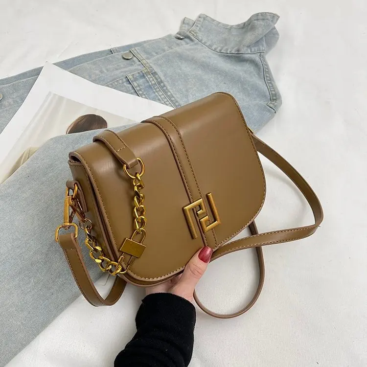 

Винтажная минималистичная маленькая квадратная сумка, премиальная цепочка через плечо, элегантная рабочая сумка через плечо для женщин