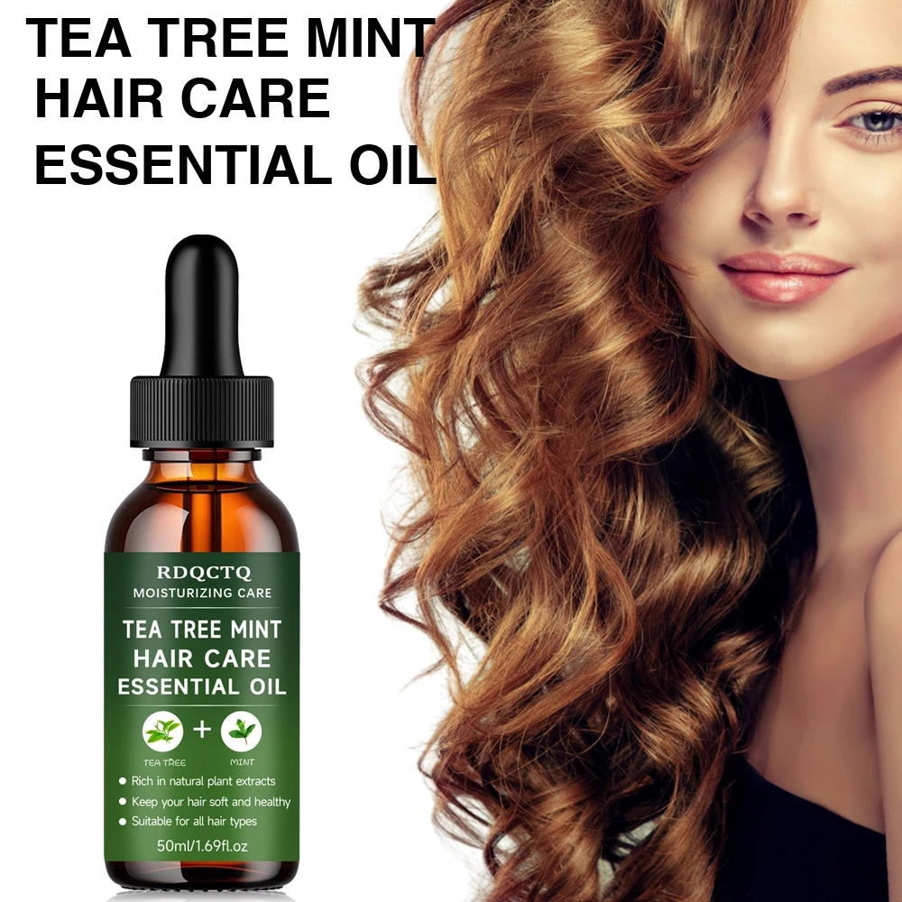 

Tea Tree & Peppermint Hair Care Essential Oil - Natural Plant Extracts for Soft Healthy Hair - Suitable for All Hair Types