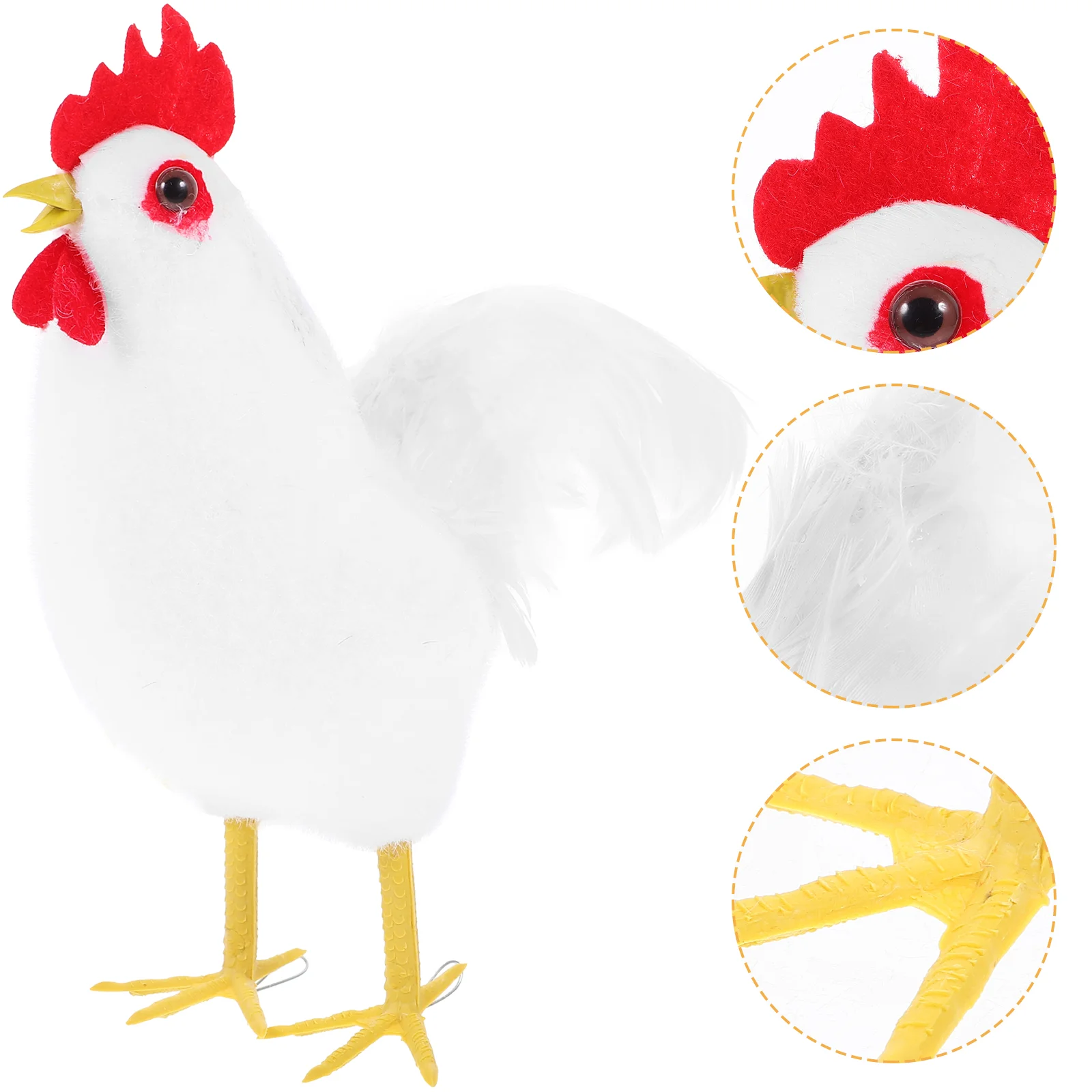 

Simulated Rooster Decoration Statue Plastic Lifelike Cock Model Plush Vivid Sculpture