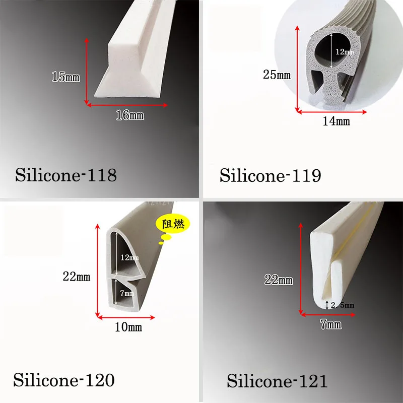 Red White Black Weatherstrip Oven Steaming Freezer Door Seal Food Grade Silicone Sealing Strip High Temperature Multiple Shapes