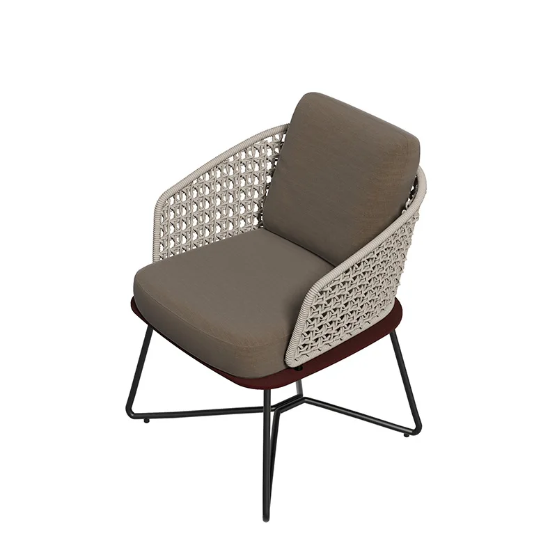 

Outdoor furniture, rattan aluminum rope table and chair combination courtyard balcony hotel