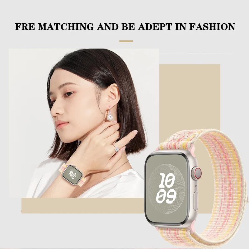 Nylon Strap For Apple Watch Ultra 49mm Sport Bracelet For Apple Watch Series Ultra2 9 8 7 se 6 5 4 Band 45mm 41mm 44mm 42mm