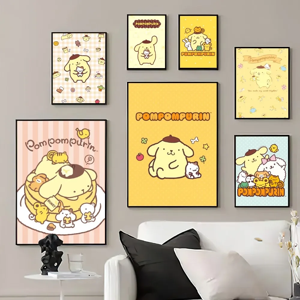 MINISO Sanrio Pom Pom Purin Poster Prints Wall Pictures Living Room Home Decoration